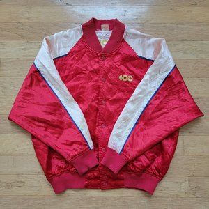 Vintage Coca Cola 100 Year 1986 Anniversary Snap Button Jacket Size S Red '80s